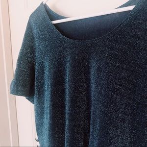 blue glittery shirt
